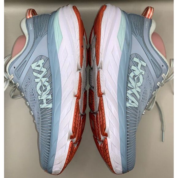 Hoka One One Bondi 7 Womens Size 8 Light Blue Running Shoes Sneaker 1110519 - Picture 5 of 15